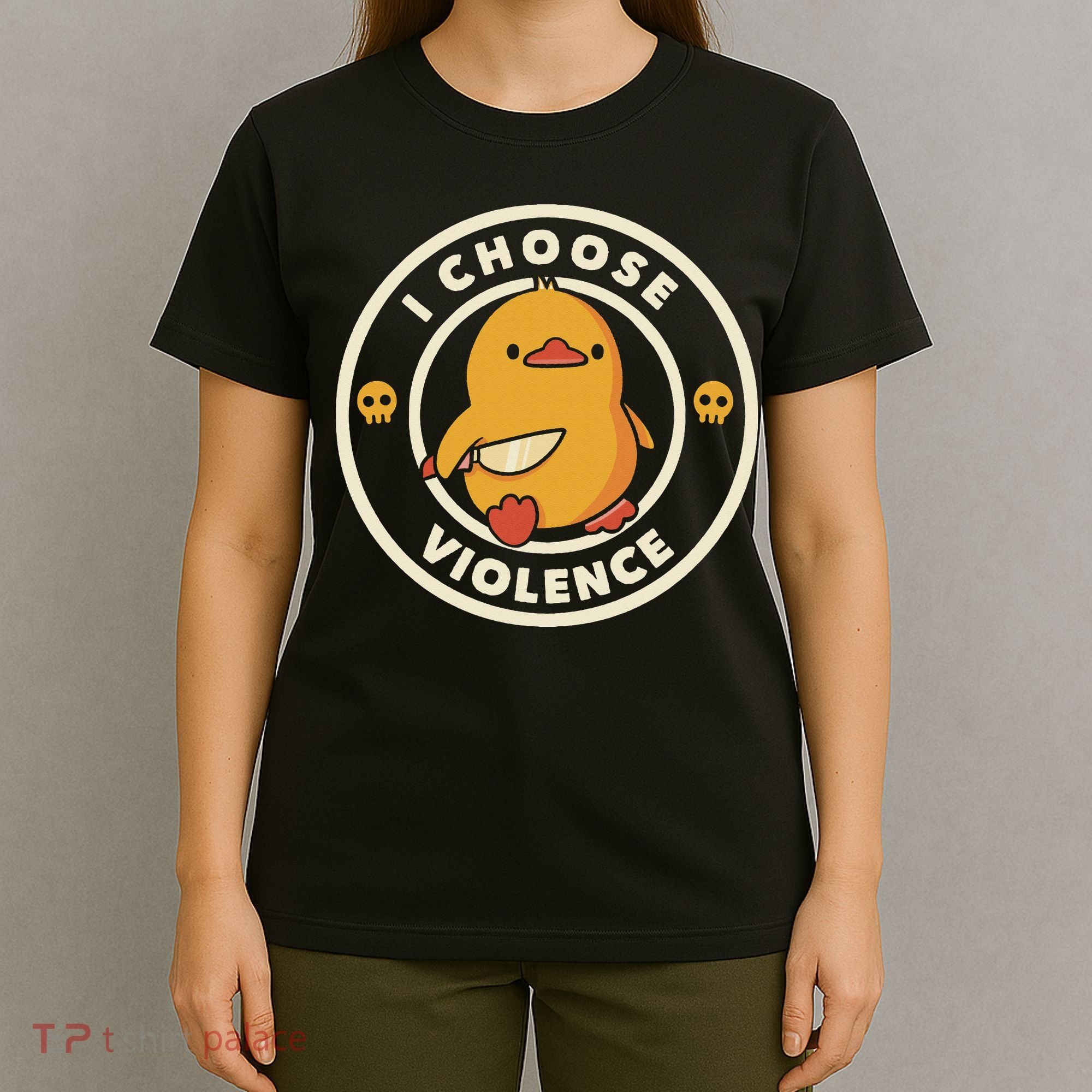 Funny Duck By Tobe Fonseca I Choose Violence T-Shirt