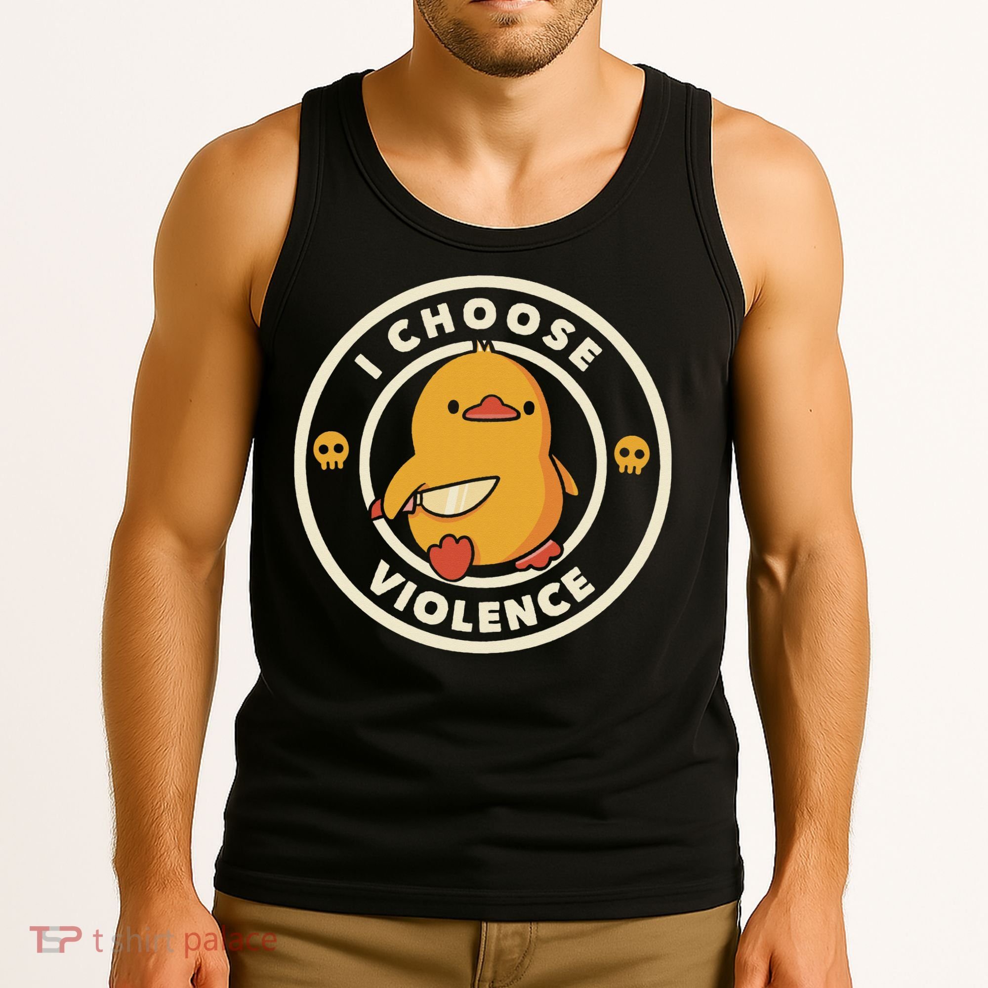 Funny Duck By Tobe Fonseca I Choose Violence Tank Top