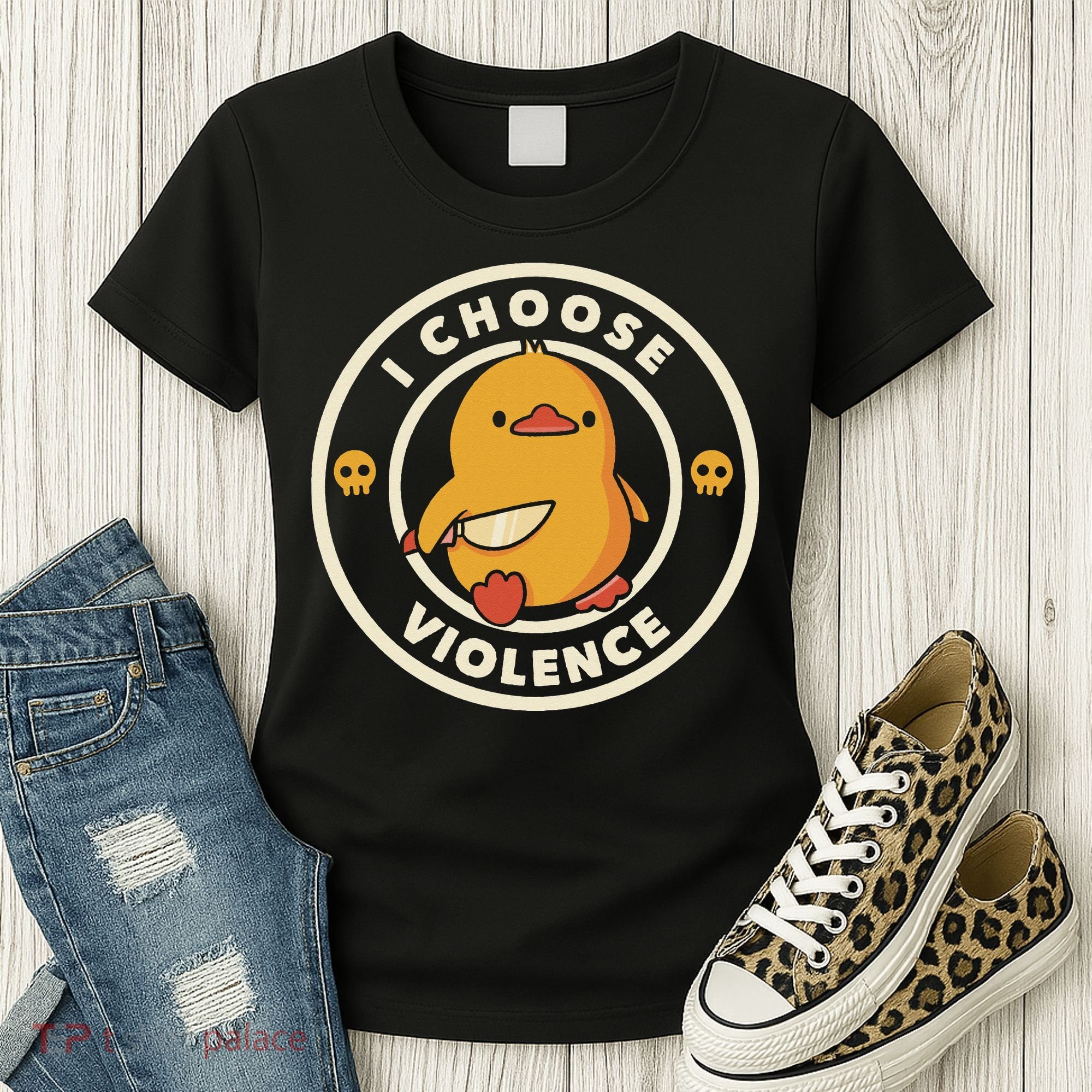 Funny Duck By Tobe Fonseca I Choose Violence Women's T-Shirt