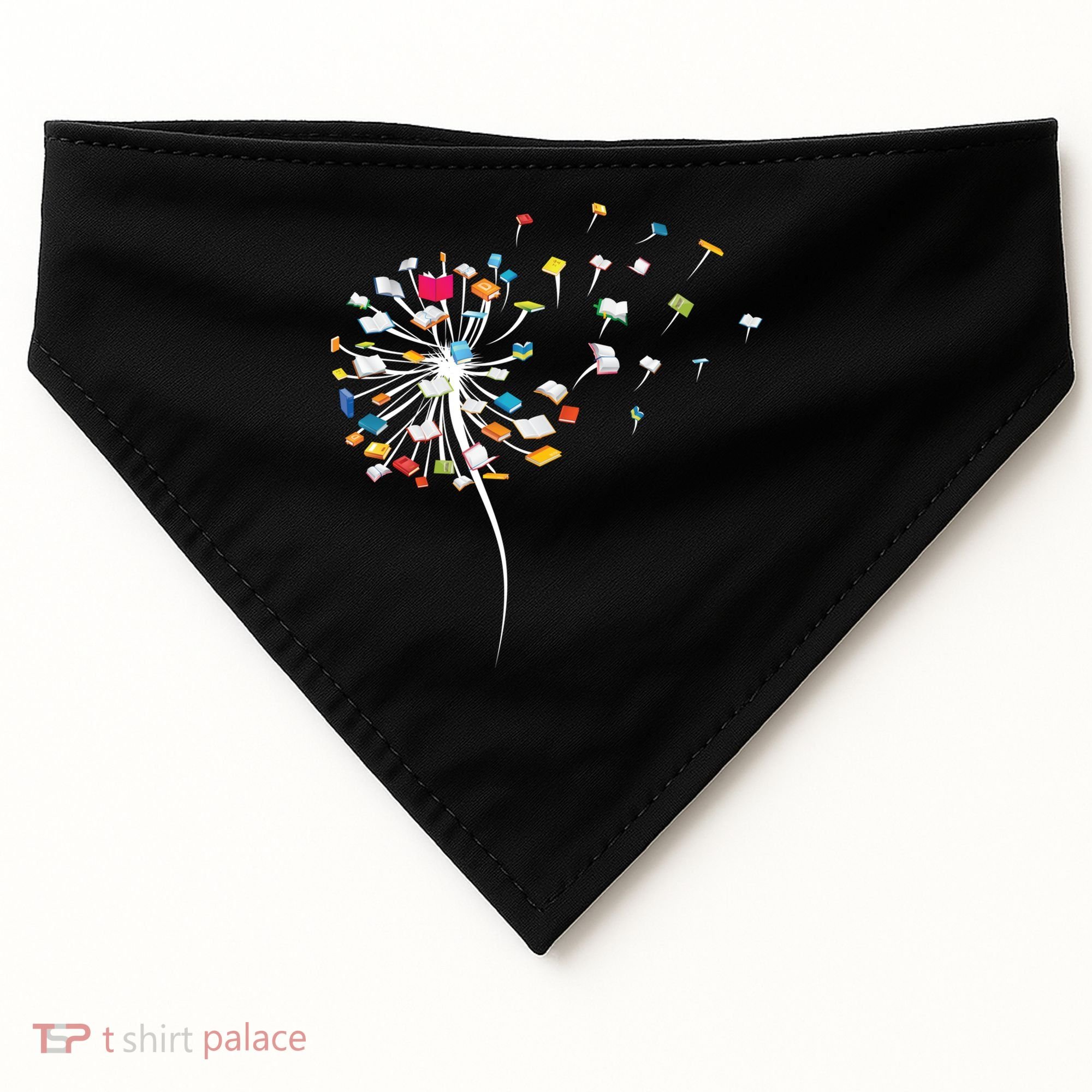 Funny Dandelion Books Gift For Reading Lover USA-Made Doggie Bandana