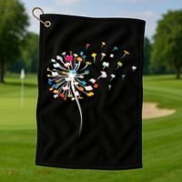 Funny Dandelion Books Gift For Reading Lover Golf Towel thumb 1