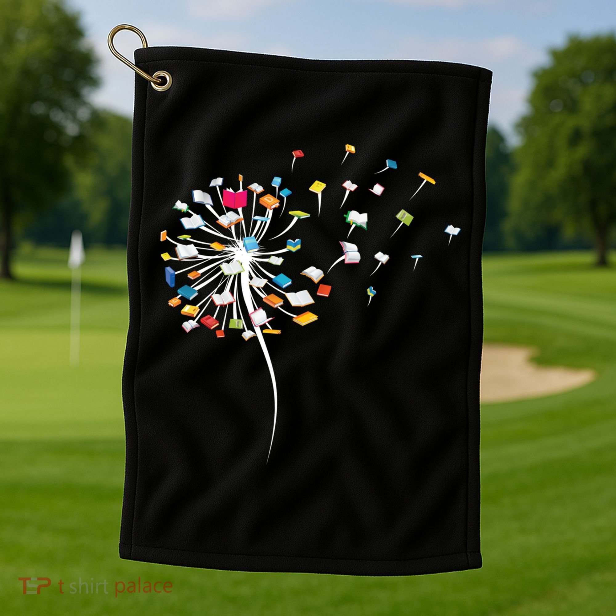 Funny Dandelion Books Gift For Reading Lover Golf Towel