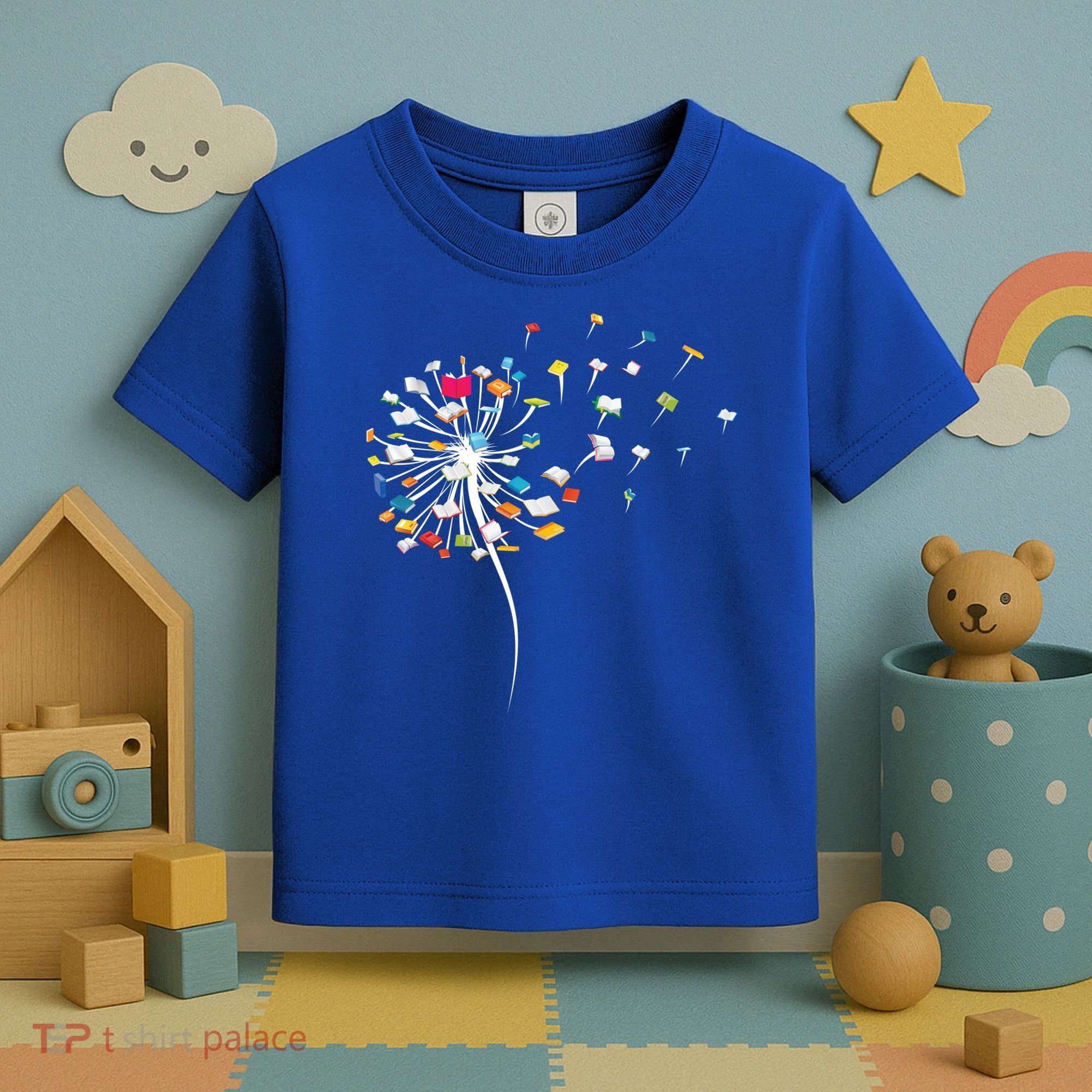 Funny Dandelion Books Gift For Reading Lover Toddler T-Shirt