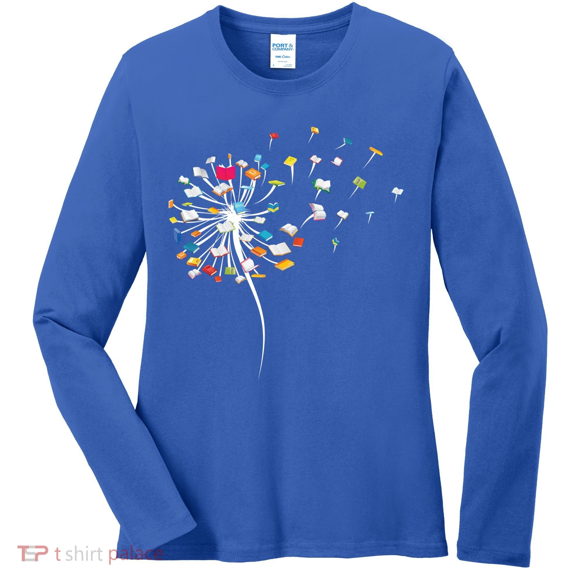 Funny Dandelion Books Gift For Reading Lover Women's Long Sleeve Shirt