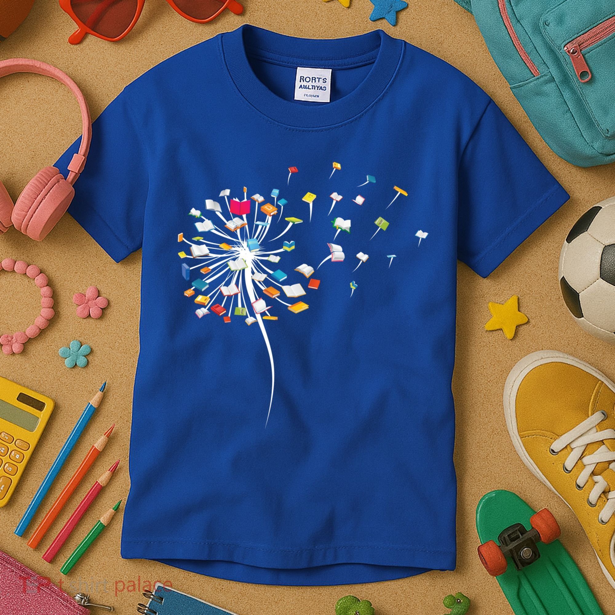 Funny Dandelion Books Gift For Reading Lover Kids T-Shirt