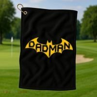Funny Dad Birthday Present Idea Dadman Son Birth Golf Towel thumb 1
