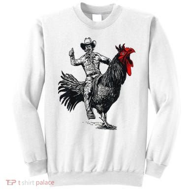 Funny Design Bachelorette Party Cool Cowboy Riding Chicken Sweatshirt