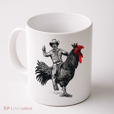 Funny Design Bachelorette Party Cool Cowboy Riding Chicken Coffee Mug