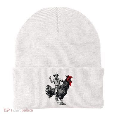 Funny Design Bachelorette Party Cool Cowboy Riding Chicken Beanie