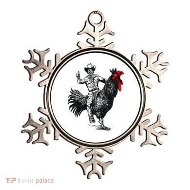 Funny Design Bachelorette Party Cool Cowboy Riding Chicken Ornament