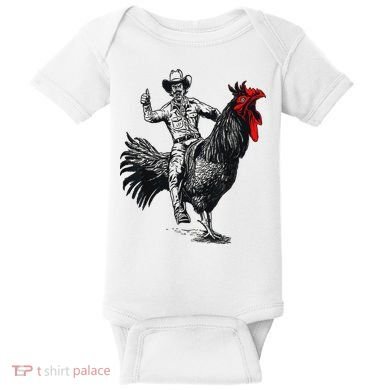 Funny Design Bachelorette Party Cool Cowboy Riding Chicken Baby Bodysuit