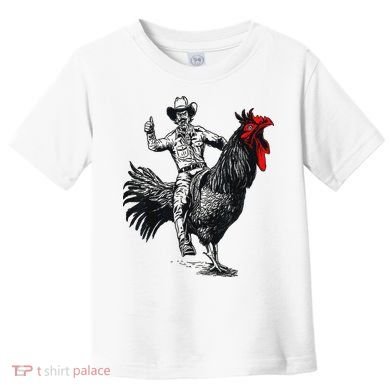 Funny Design Bachelorette Party Cool Cowboy Riding Chicken Toddler T-Shirt