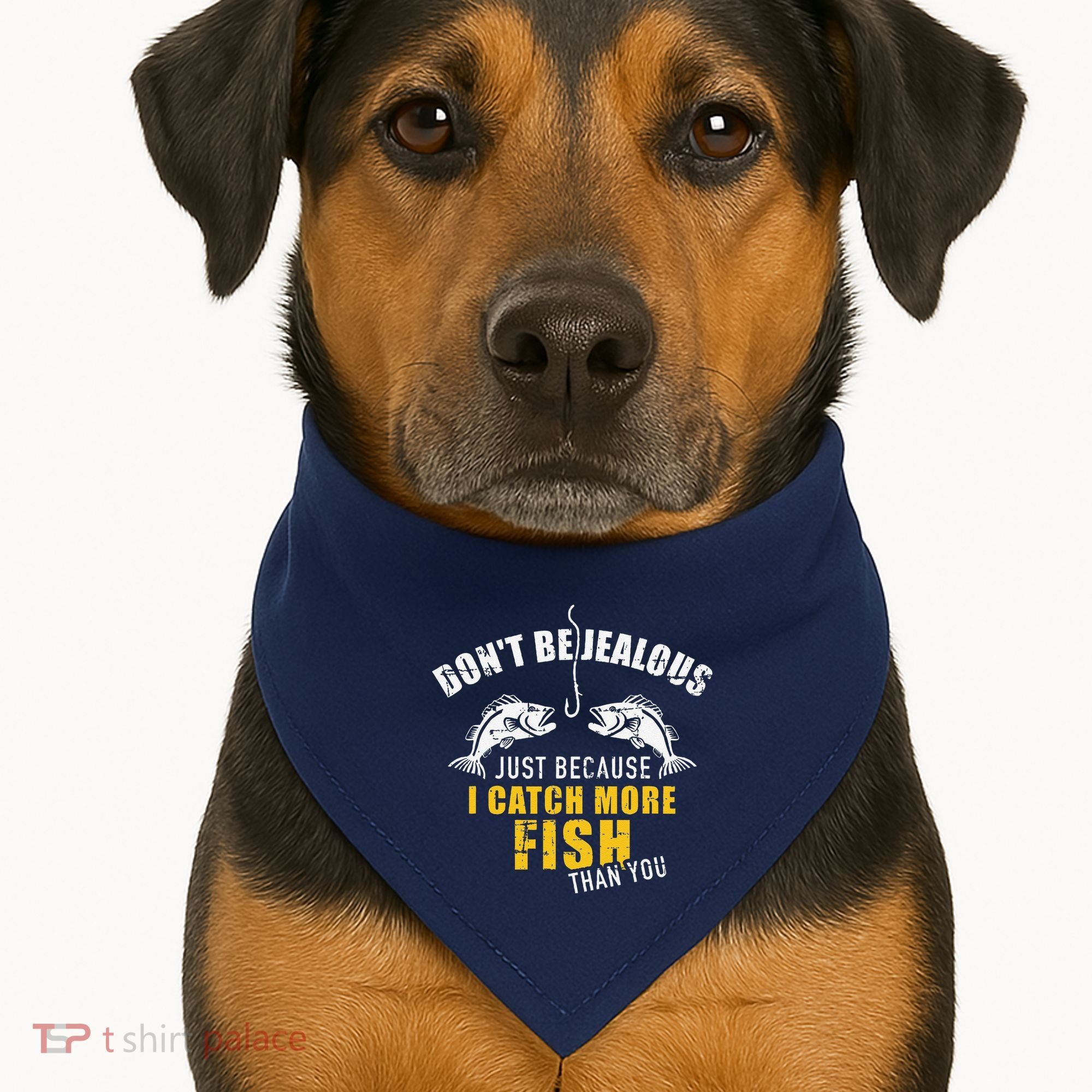 Fishing DonT Be Jealous Just Because I Catch More Fish You USA-Made Doggie Bandana