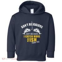 Fishing DonT Be Jealous Just Because I Catch More Fish You Toddler Hoodie thumb 0