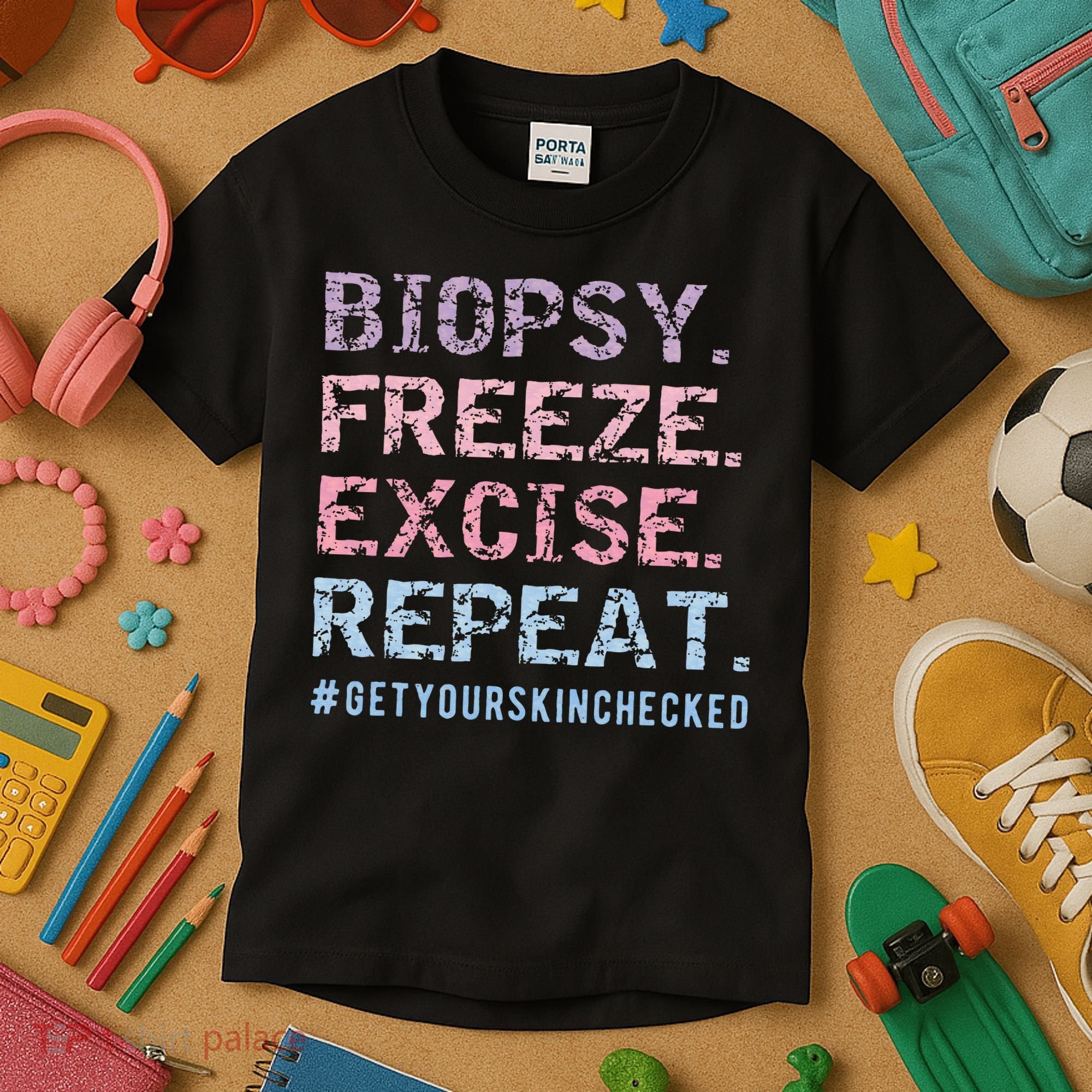 Funny Dermatologist Biopsy Freeze Excise Repeat Dermatology Kids T-Shirt