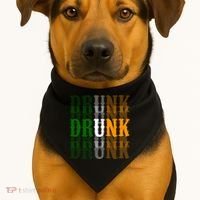 Funny Drunk Blur St Patricks Day USA-Made Doggie Bandana thumb 1