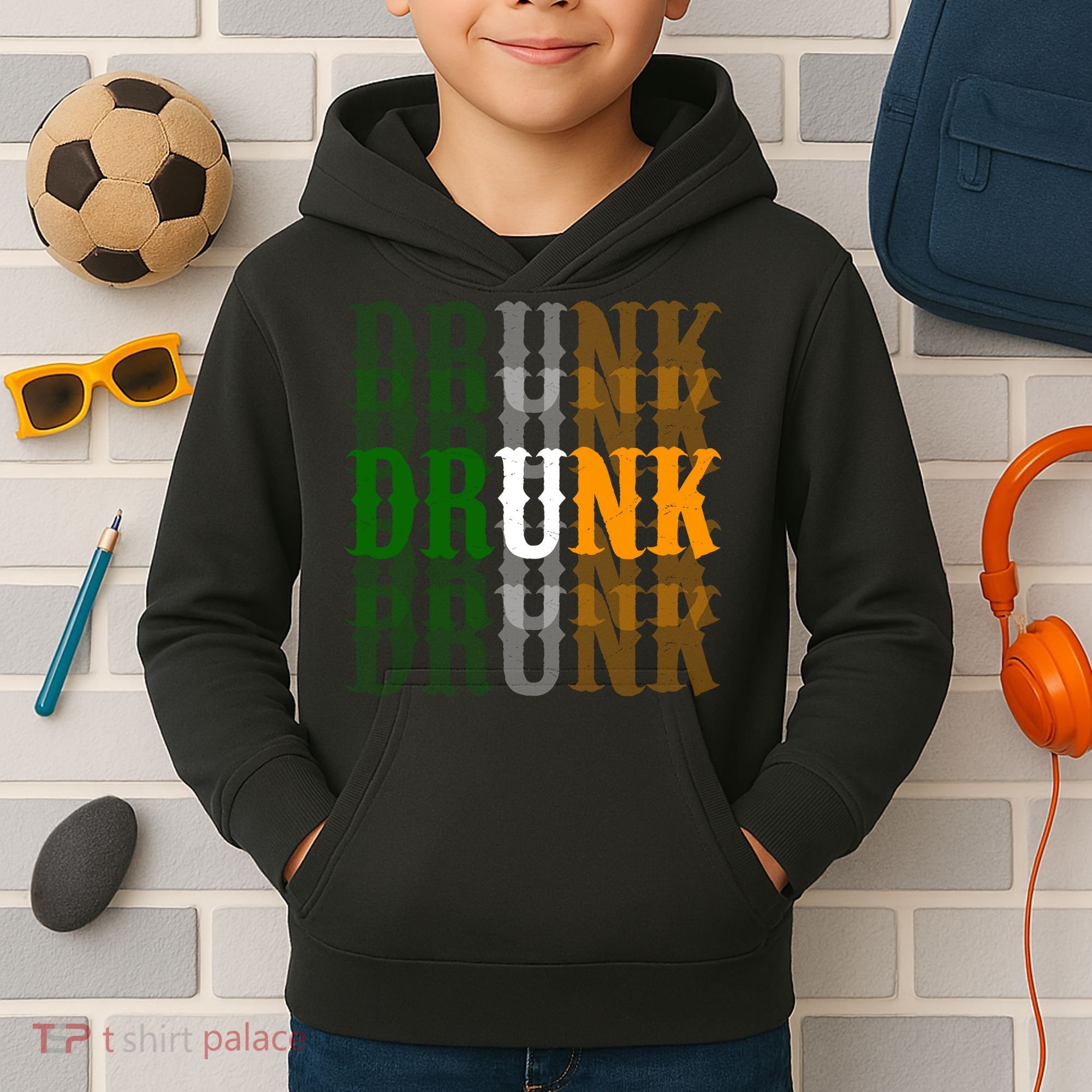 Funny Drunk Blur St Patricks Day Kids Hoodie