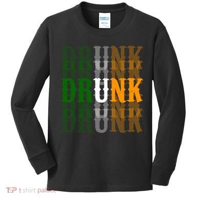 Funny Drunk Blur St Patricks Day Kids Long Sleeve Shirt