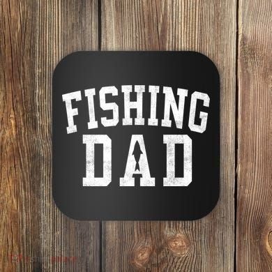 Fishing Dad Classic Bold Font FatherS Day Daddy Coaster