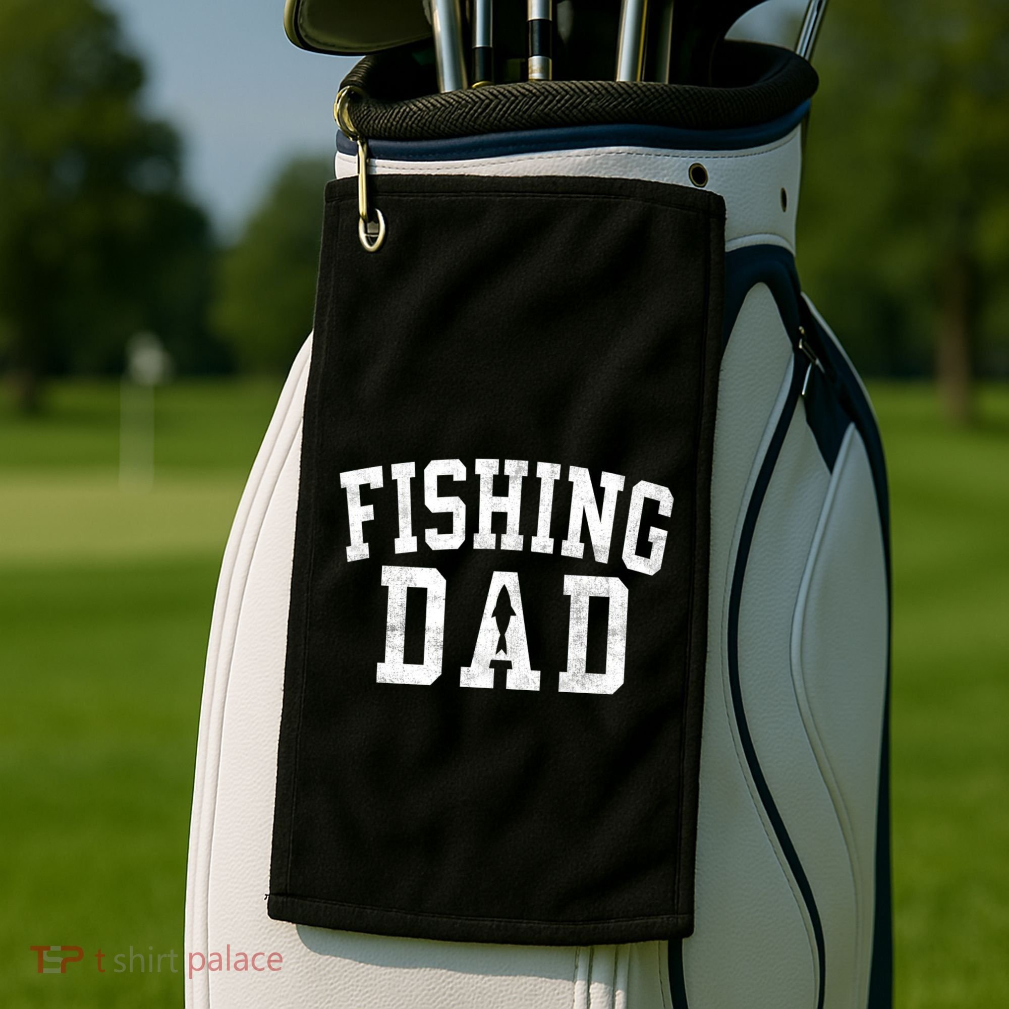 Fishing Dad Classic Bold Font FatherS Day Daddy Golf Towel