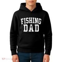 Fishing Dad Classic Bold Font FatherS Day Daddy Kids Hoodie thumb 4