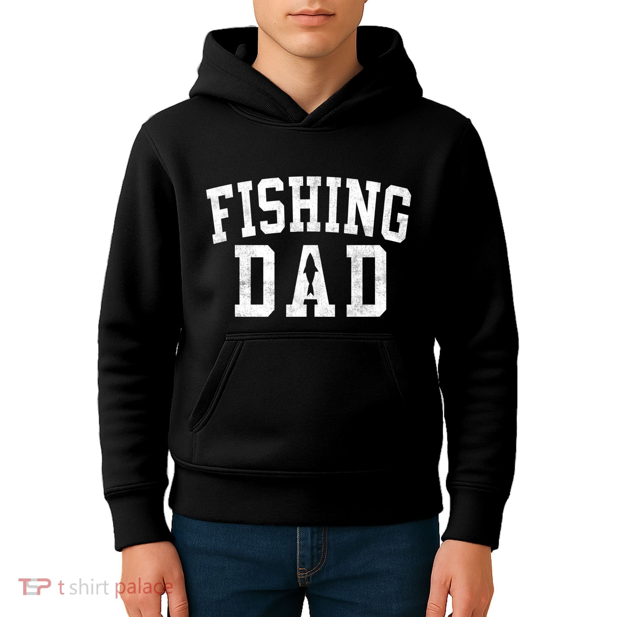 Fishing Dad Classic Bold Font FatherS Day Daddy Kids Hoodie