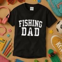 Fishing Dad Classic Bold Font FatherS Day Daddy Kids T-Shirt thumb 3