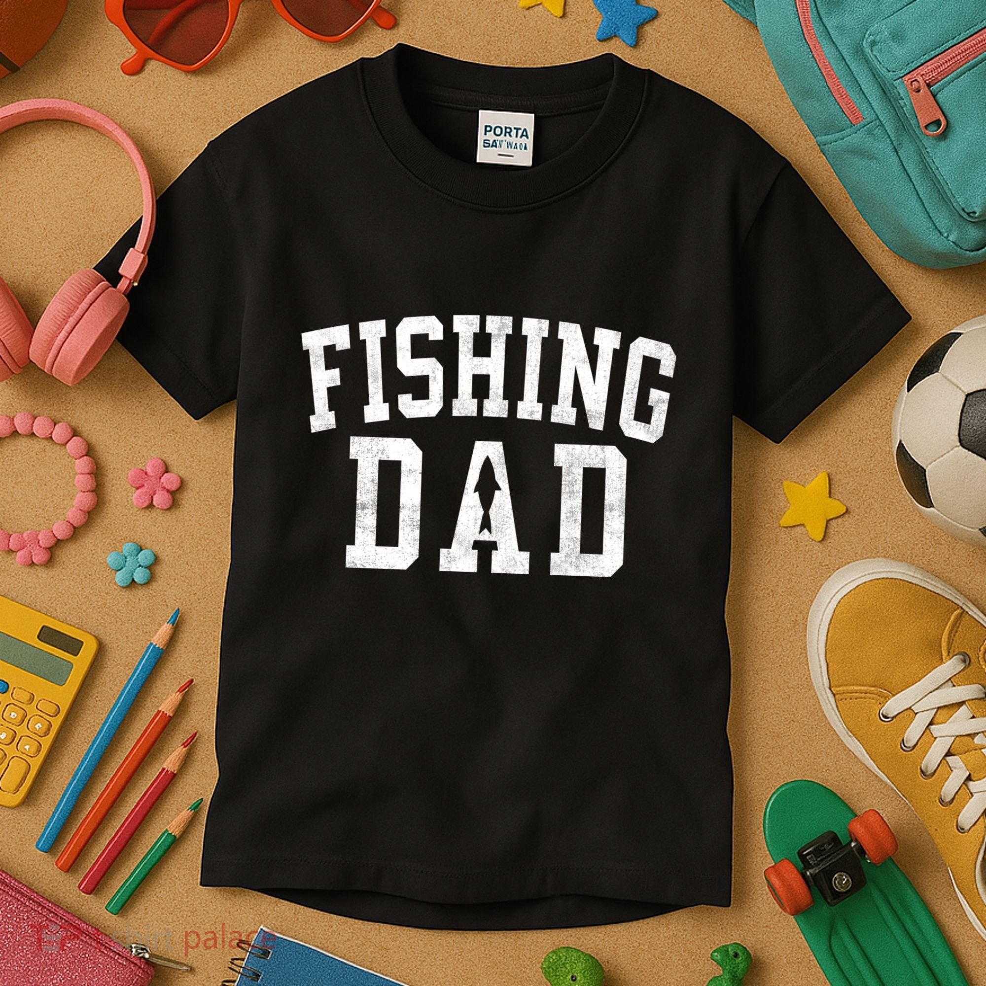 Fishing Dad Classic Bold Font FatherS Day Daddy Kids T-Shirt