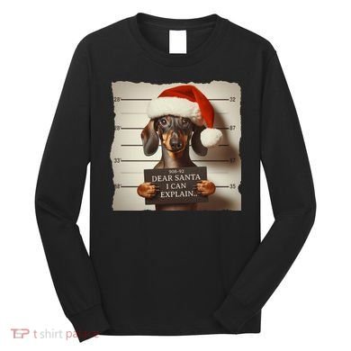 Funny Dachshund Christmas Dear Santa I Can Explain Weiner Long Sleeve Shirt