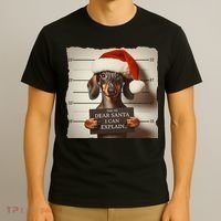Funny Dachshund Christmas Dear Santa I Can Explain Weiner T-Shirt thumb 3