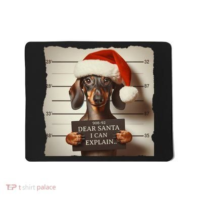 Funny Dachshund Christmas Dear Santa I Can Explain Weiner Mousepad