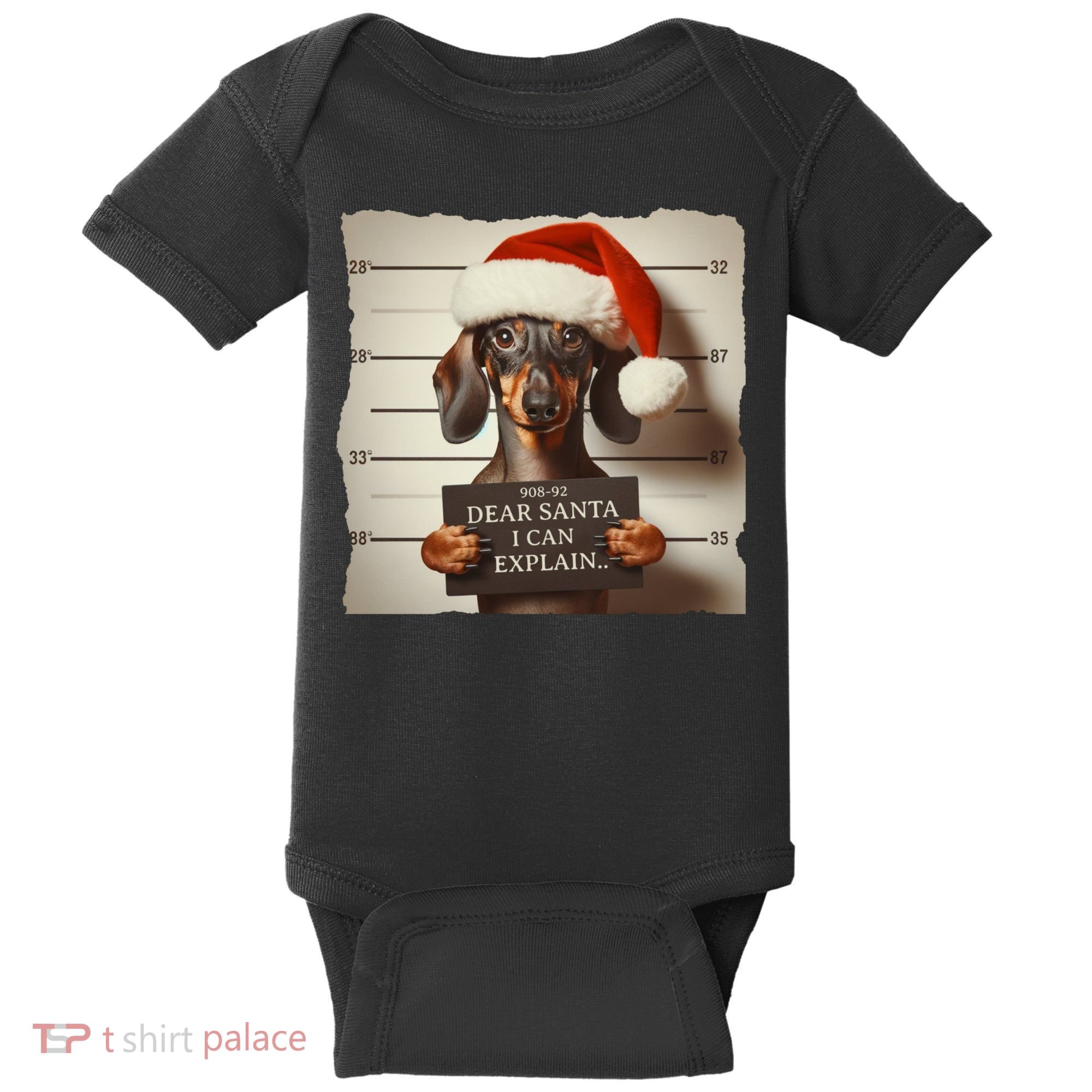 Funny Dachshund Christmas Dear Santa I Can Explain Weiner Baby Bodysuit