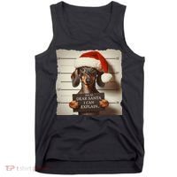Funny Dachshund Christmas Dear Santa I Can Explain Weiner Tank Top thumb 0