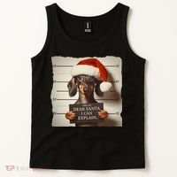 Funny Dachshund Christmas Dear Santa I Can Explain Weiner Tank Top thumb 2