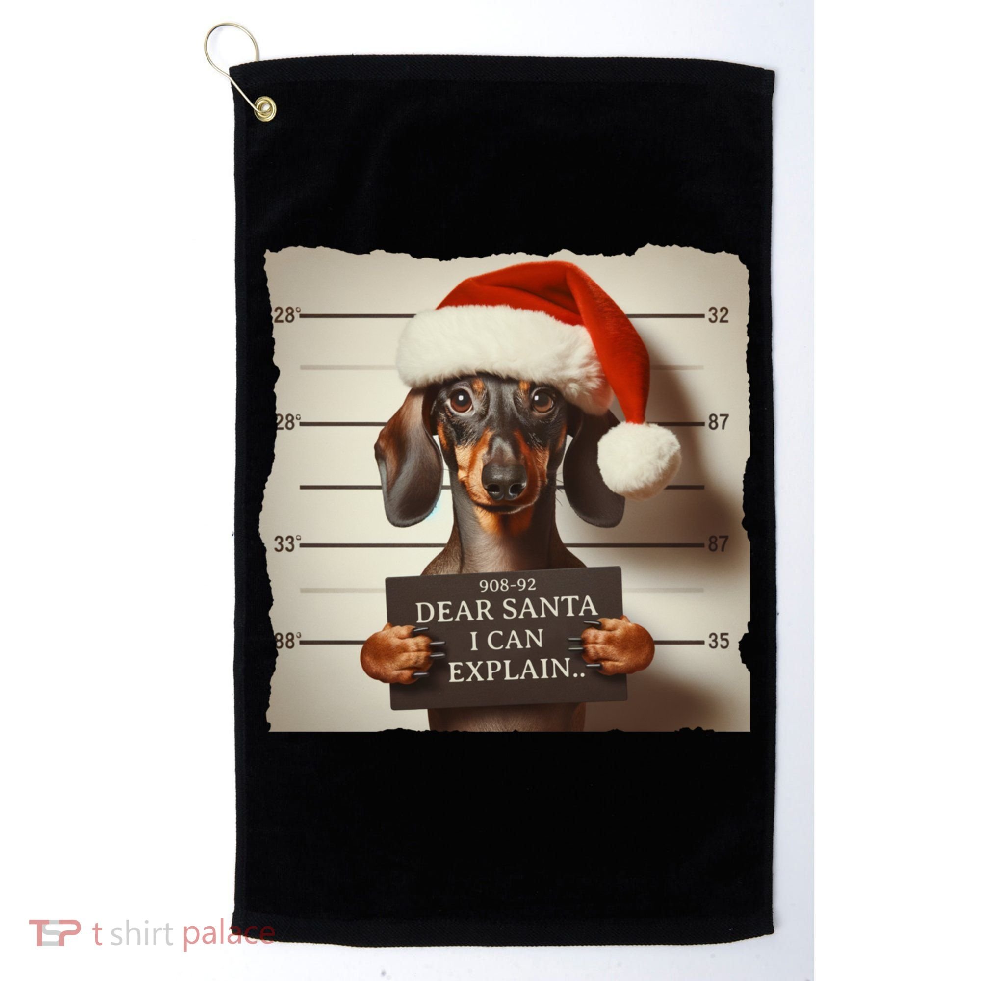 Funny Dachshund Christmas Dear Santa I Can Explain Weiner Golf Towel