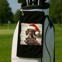 Funny Dachshund Christmas Dear Santa I Can Explain Weiner Golf Towel thumb 2