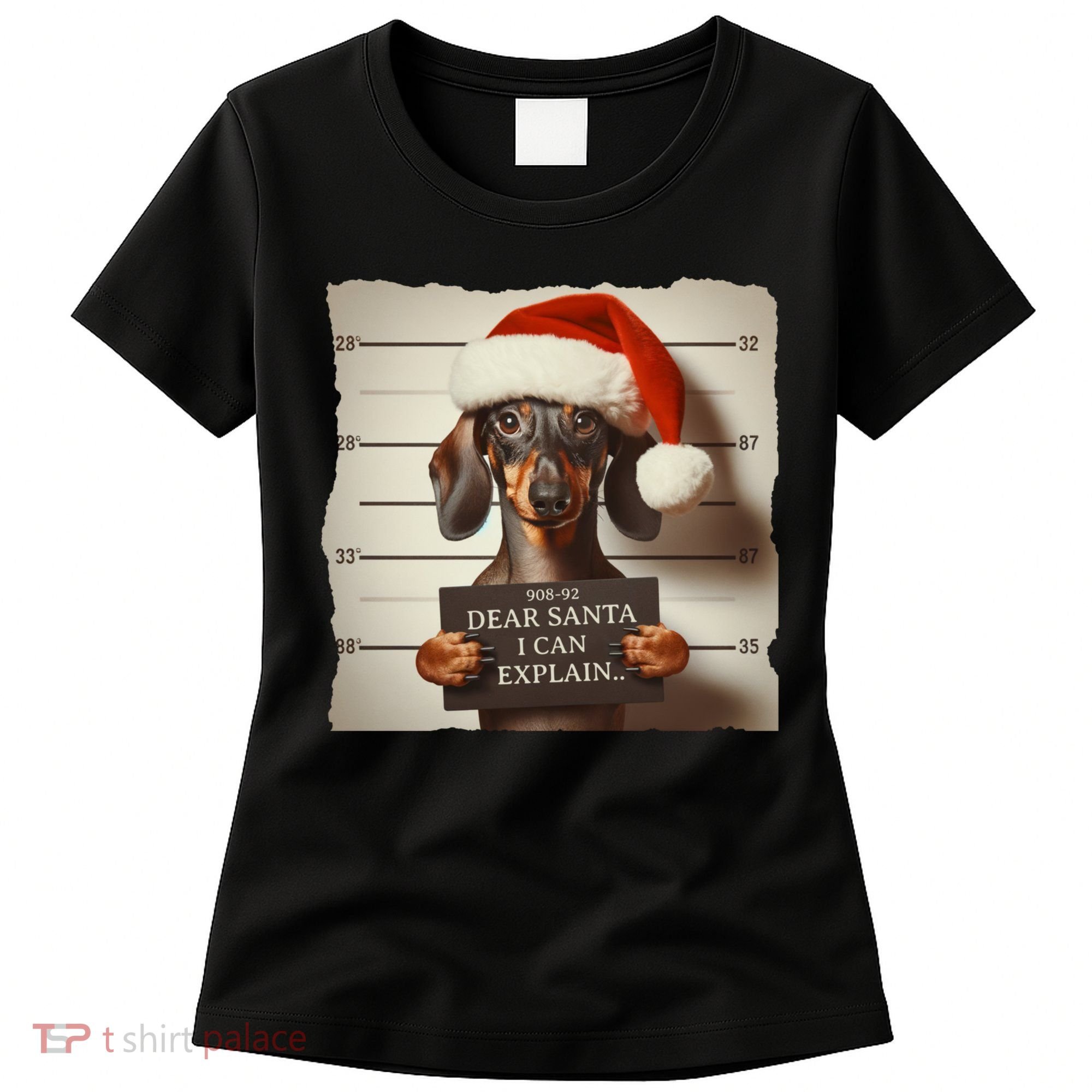 Funny Dachshund Christmas Dear Santa I Can Explain Weiner Women's T-Shirt