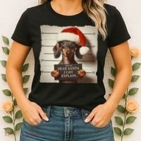 Funny Dachshund Christmas Dear Santa I Can Explain Weiner Women's T-Shirt thumb 2