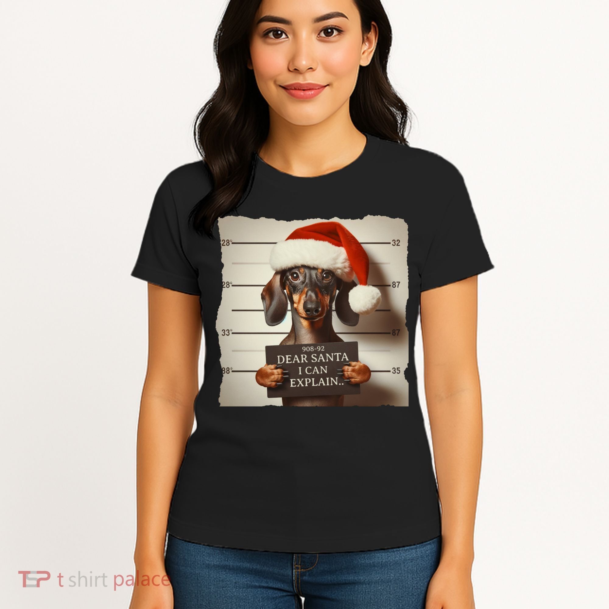 Funny Dachshund Christmas Dear Santa I Can Explain Weiner Women's T-Shirt