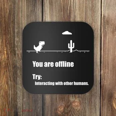 Funny Dinosaur Computer Design For Nerds, Geeks And Coder Coaster