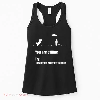 Funny Dinosaur Computer Design For Nerds, Geeks And Coder Women's Tank Top