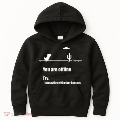 Funny Dinosaur Computer Design For Nerds, Geeks And Coder Kids Hoodie