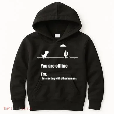 Funny Dinosaur Computer Design For Nerds, Geeks And Coder Kids Hoodie