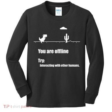 Funny Dinosaur Computer Design For Nerds, Geeks And Coder Kids Long Sleeve Shirt