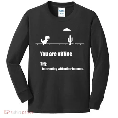 Funny Dinosaur Computer Design For Nerds, Geeks And Coder Kids Long Sleeve Shirt
