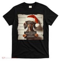 Funny Dachshund Christmas Dear Santa I Can Explain Weiner T-Shirt thumb 0