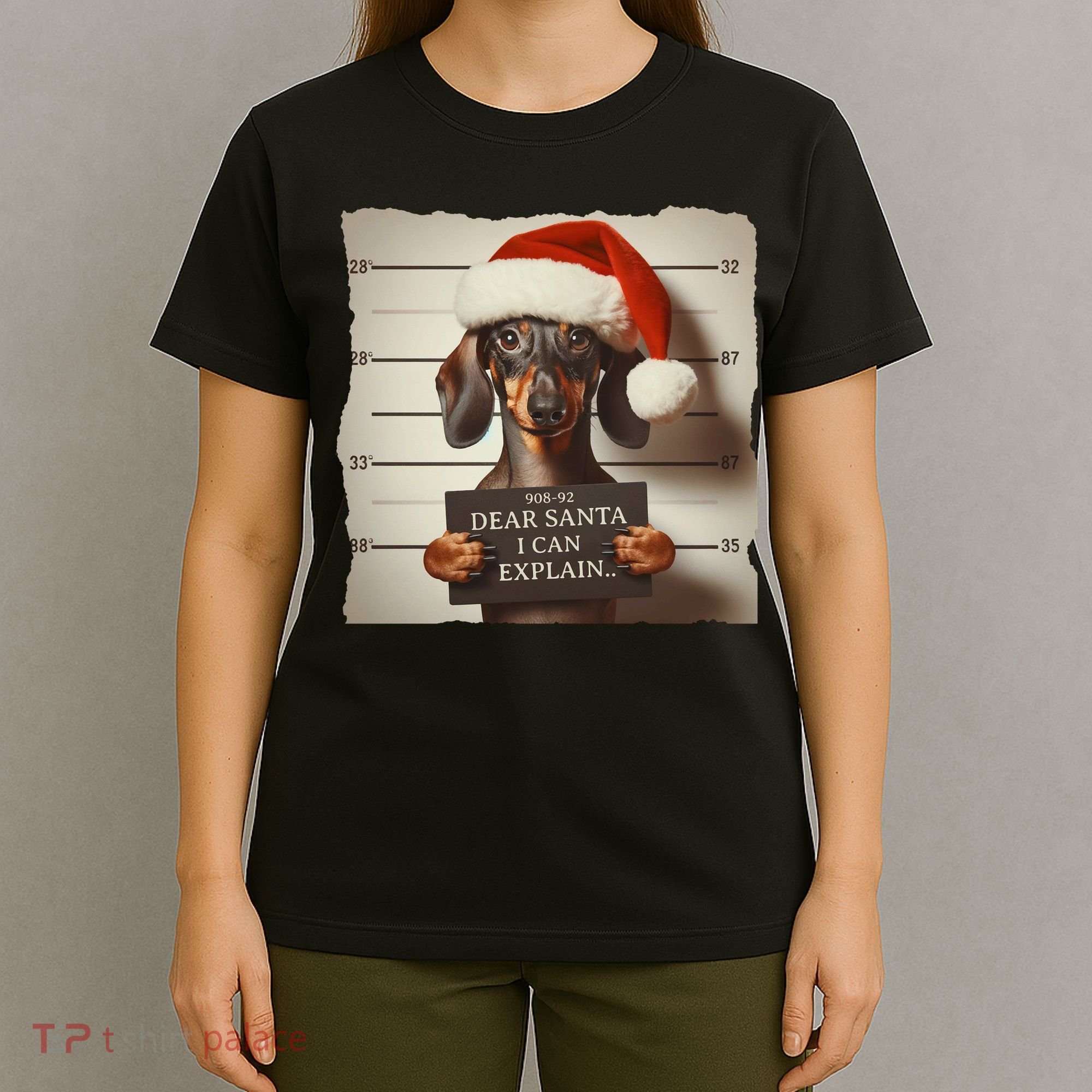 Funny Dachshund Christmas Dear Santa I Can Explain Weiner T-Shirt