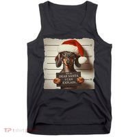 Funny Dachshund Christmas Dear Santa I Can Explain Weiner Tank Top thumb 0