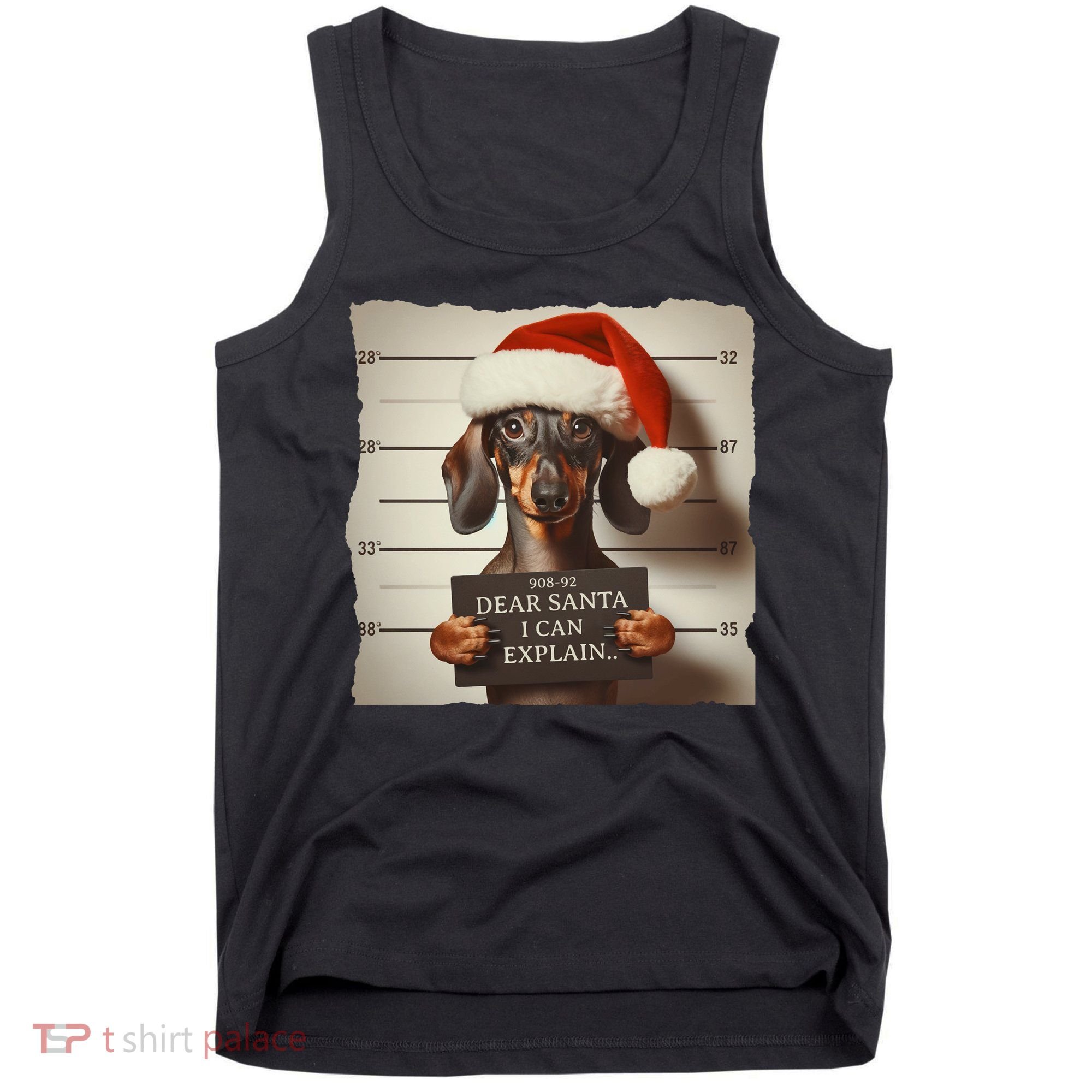 Funny Dachshund Christmas Dear Santa I Can Explain Weiner Tank Top