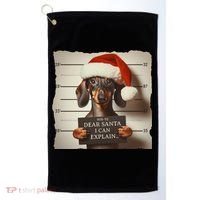 Funny Dachshund Christmas Dear Santa I Can Explain Weiner Golf Towel thumb 0